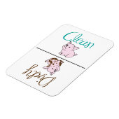 Sauber/dreckig Schweinegeschirrspüler Magnet (Linke Seite)