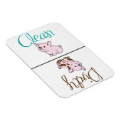 Sauber/dreckig Schweinegeschirrspüler Magnet (Rechte Seite)