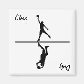 Sauber / dreckiger Basketball Magnet (Vorne)