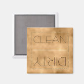 Sauber/dreckiger Geschirrspüler Gold Glitz Magnet (Vorderseite/Rückseite)