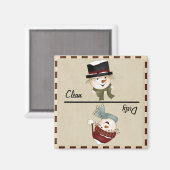 Sauber/dreckiger Schneemann-Magnet Magnet (Vorderseite/Rückseite)