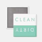 Sauber/dunkel Geschirrspüler Magnet in Minze/Weiß (Vorderseite/Rückseite)