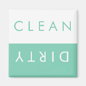 Sauber/dunkel Geschirrspüler Magnet in Minze/Weiß (Vorne)