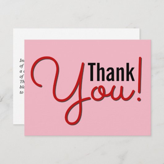 Sauber, einfach "Danke!" Postkarte (Vorne/Hinten)