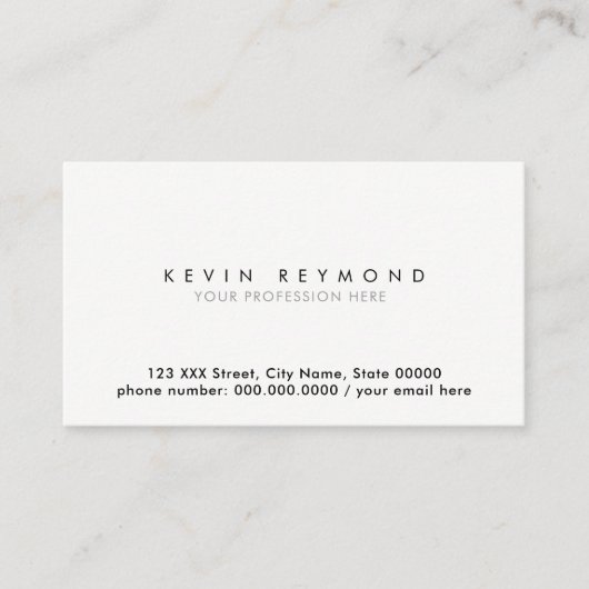 sauber, einfach und minimal beruflich visitenkarte (Vorderseite)