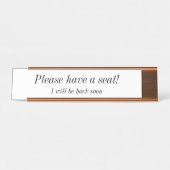 Sauber, elegant "Bitte setzen Sie sich!" Schreibtischnamensplakette (Vorderseite )