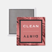 Sauber/Geschirrspüler | Pink Palm Tree Blätter Magnet (Vorderseite/Rückseite)
