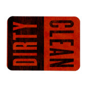 sauber | Geschirrspüler Rote Wasserfarbe Magnet (Horizontal)