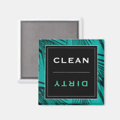 Sauber/Geschirrspüler | Türkisfarbene Tropenpalme Magnet (Vorderseite/Rückseite)