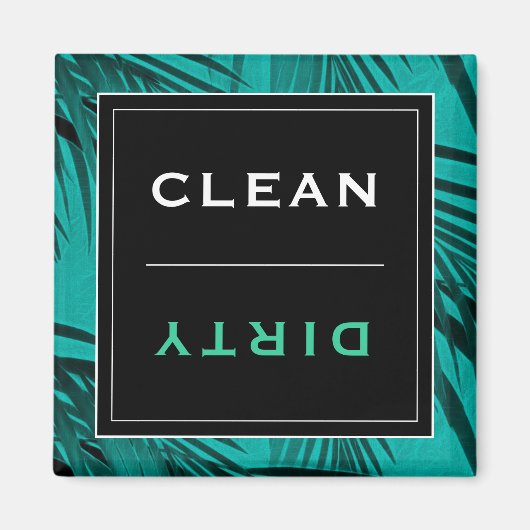 Sauber/Geschirrspüler | Türkisfarbene Tropenpalme Magnet (Vorne)