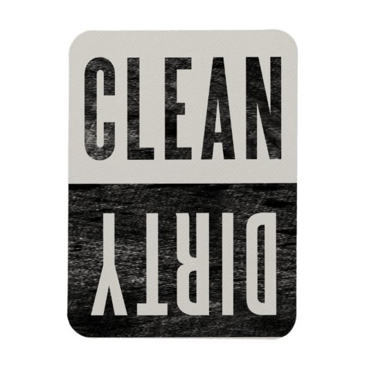 sauber | Geschirrspülmaschine "Dirty Letterpress" Magnet (Vertikal)