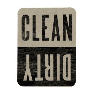 sauber Geschirrspülmaschine "Dirty Letterpress" Magnet