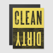 sauber | Geschirrspülmaschine "Dirty Letterpress" Magnetkarte (Vorne/Hinten)