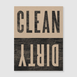 sauber   Geschirrspülmaschine "Dirty Letterpress"  Magnetkarte