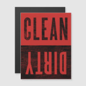 sauber | Geschirrspülmaschine "Dirty Letterpress" Magnetkarte (Vorne/Hinten)