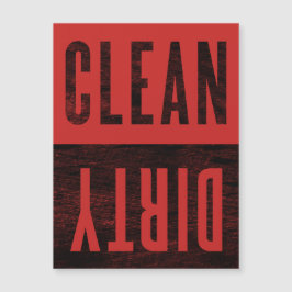 sauber | Geschirrspülmaschine "Dirty Letterpress"  Magnetkarte