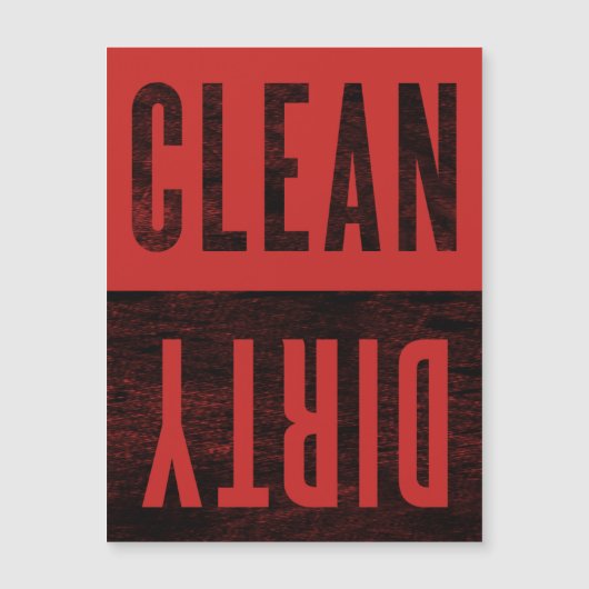 sauber | Geschirrspülmaschine "Dirty Letterpress" Magnetkarte (Vorderseite)