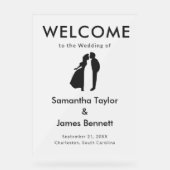 Sauber & modern Willkommen für stilvolle Hochzeite Acrylschild (Vorderseite)