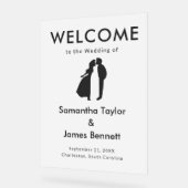 Sauber & modern Willkommen für stilvolle Hochzeite Acrylschild (Winkel)