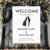 Sauber & modern Willkommen für stilvolle Hochzeite Acrylschild