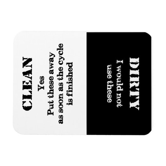 Sauber oder dreckig - diese Geschirr sind sauber Magnet (Horizontal)