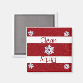 Sauber oder dreckig Schneeflocken Geschirrspülmasc Magnet (Vorderseite/Rückseite)