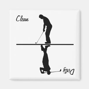 Sauber / schmutziger Golf Magnet