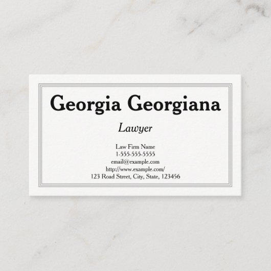 Sauber u. beruflich, mit Dreifach-Line-Grenze Visitenkarte (Vorderseite)