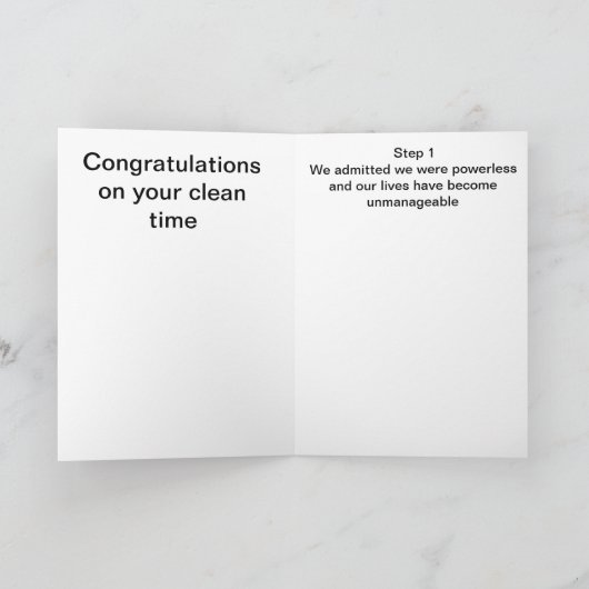 Sauber und nüchtern karte (Innenseite)