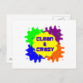 Sauber und verrückt postkarte (Vorne/Hinten)