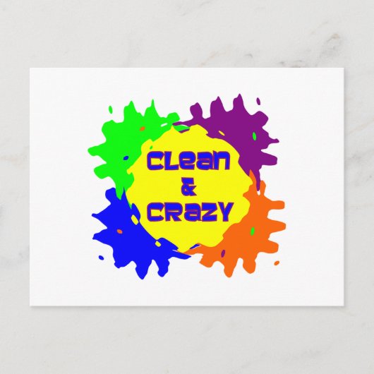 Sauber und verrückt postkarte (Vorderseite)