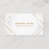 sauber weiß | Square Frame Gold Lines Visitenkarte (Vorderseite)