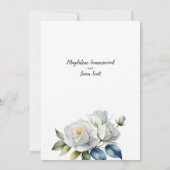 sauber weiß | Watercolor White Roses Wedding Einladung (Rückseite)