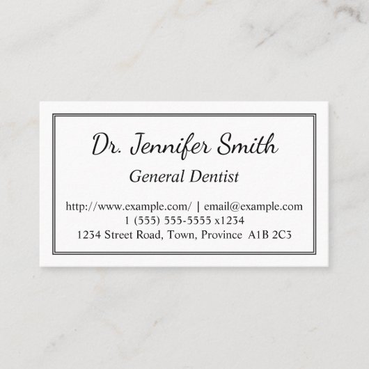 Saubere allgemeine Zahnarztkarte Visitenkarte (Vorderseite)