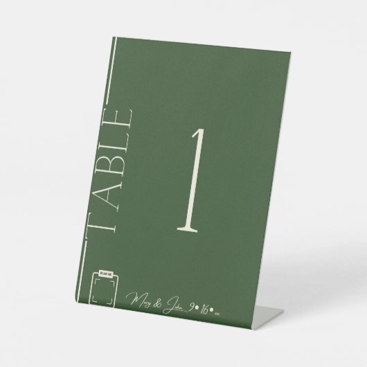 Saubere ästhetische Dunkelgrüne Hochzeitsstiftung Sockelschild (Vorderseite)