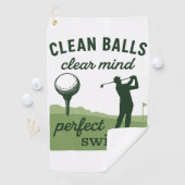 Saubere Balls Klare Gedanken perfekt Schwingen Fun Golfhandtuch (Insitu)