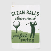 Saubere Balls Klare Gedanken perfekt Schwingen Fun Golfhandtuch (Vorderseite)