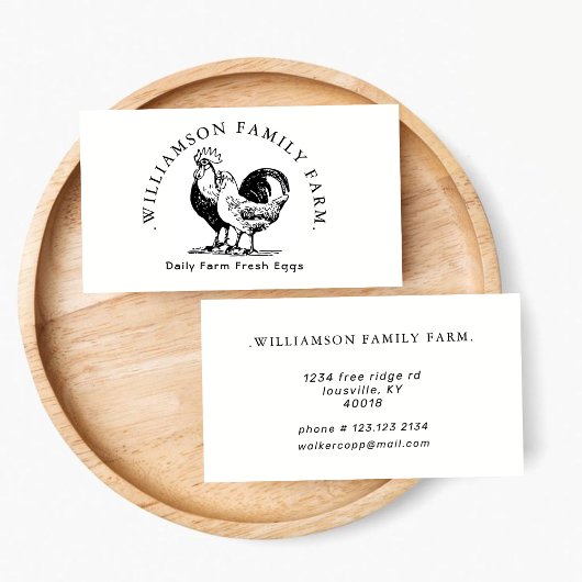 Saubere Bauern Markt Bio Hühnereier Visitenkarte