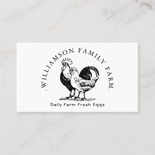 Saubere Bauern Markt Bio Hühnereier Visitenkarte (Vorderseite)