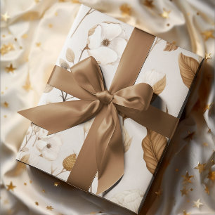 Saubere Baumwolle-Blume neutrale Erdfarben Geschenkpapier Set