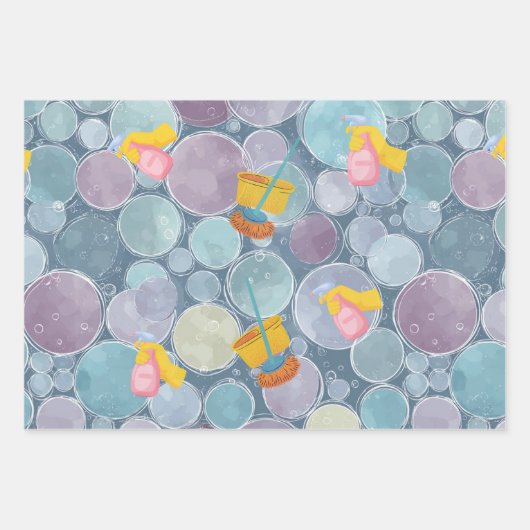 Saubere Blasen Geschenkpapier Set (Vorderseite)