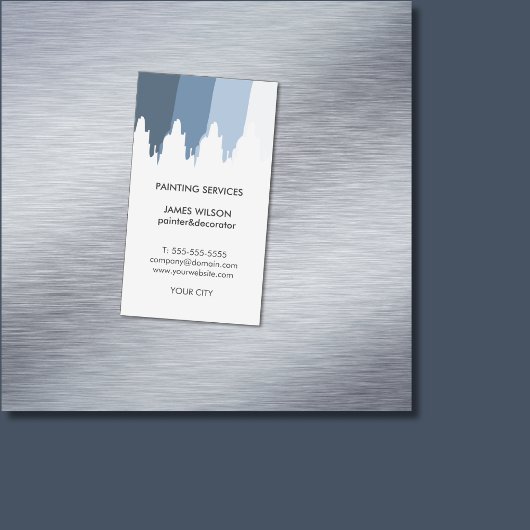 Saubere blaue Farben Gemustertes Berufliches Maler Magnetische Visitenkarte