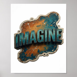 Saubere Blaue IMAGINE Poster