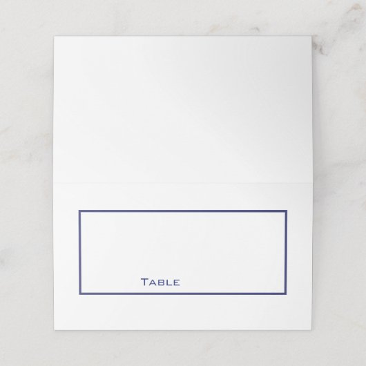 Saubere blaue und weiße Platzkarte (Außenseite Aufgefaltet)