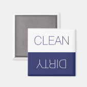 Saubere, blaue, weiße Spülmaschine mit Dirty-Indik Magnet (Vorderseite/Rückseite)