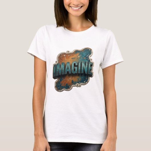Saubere Blue IMAGINE Statement T-Shirt (Vorderseite)