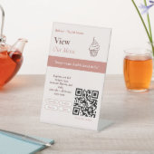 Saubere Blush-Minimal-Scan-Menü-QR-Code-Beschilder Sockelschild (In SItu)