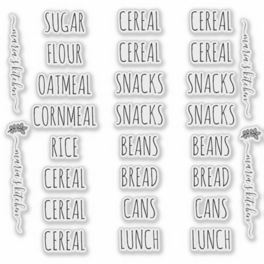 Saubere Briefaufkleber der Pantry-Organisation Aufkleber (Vorderseite)