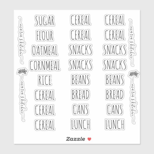 Saubere Briefaufkleber der Pantry-Organisation Aufkleber (Blatt)