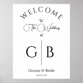 Saubere Chic-Hochzeitsempfangseingang Poster
